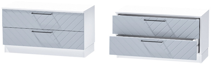 Тумба-5 прикроватная напольная "Иннэс-7", Белый/Монблан Р-856