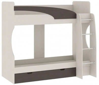 Карамель 77-02 кровать-чердак 2х этажная Ясень Анкор светлый / Бодега темный