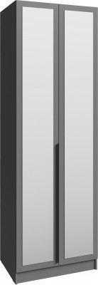 Шкаф Мадрид (0,75) с полками с зеркалом, Графит серый