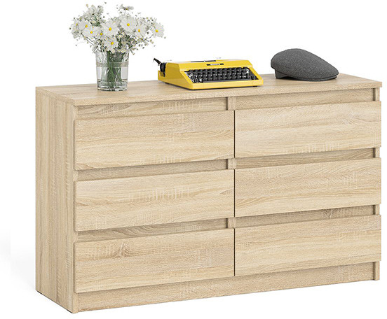 Мори Комод МК1200.6, цвет дуб сонома, ШхГхВ 120,4х41х73 см.