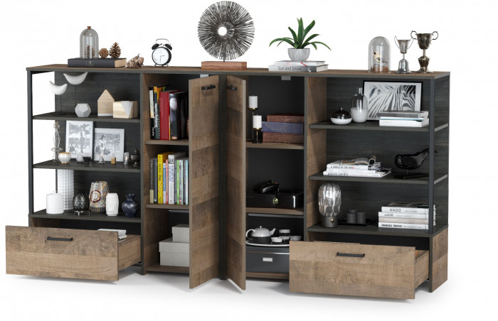 Трувор 13.307.01 Комод + 13.307.01 Комод, цвет дуб гранж песочный/интра, ШхГхВ 218х36,9х106,9 см., универсальная сборка