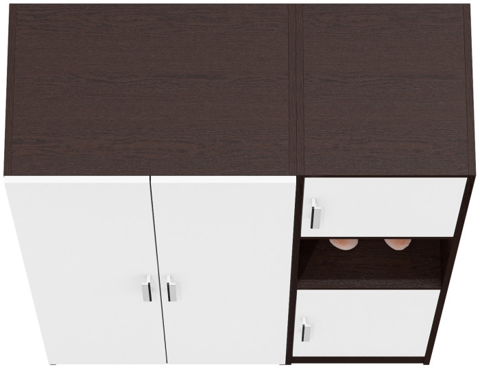 Шкаф С-МД-СК9Ш+Пенал С-МД-СК9П, цвет венге/белый шагрень, ШхГхВ 113х45х160 см., универсальная сборка