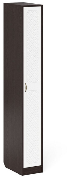 Прихожая П-6-500 Пенал, венге/фасады МДФ белое дерево фрезеровка ромб