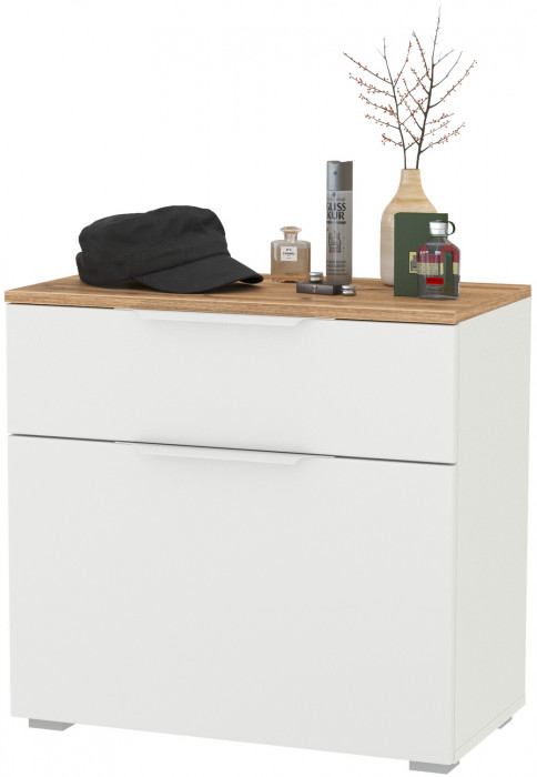 Октава 16.127 Тумба для обуви, цвет белый шагрень/дуб крафт золотой/фасады МДФ белый шагрень, ШхГхВ 64,9х35,4х62,2 см.