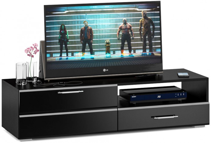 Спальня Стандарт 3-1600, венге/фасады ТВ тумбы МДФ чёрный глянец