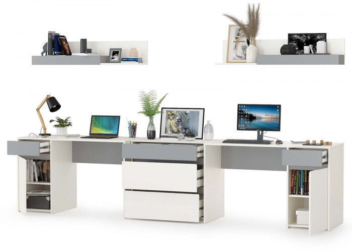 Торонто Компоновка № 10, белый шагрень/стальной серый