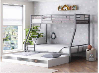 Двухъярусная кровать Гранада 1КВ (Дуб Сонома, Серый)