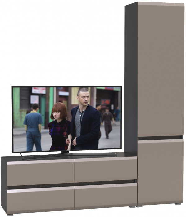 Сидней Комплектация № 005, корпус: антрацит/фасады: МДФ веллюто капучино