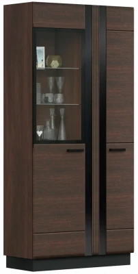 Магнолия Шкаф со стеклом высокий, орех