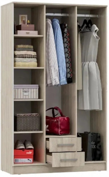 Мартина Шкаф для одежды 3-дверный (Крафт / Графит)