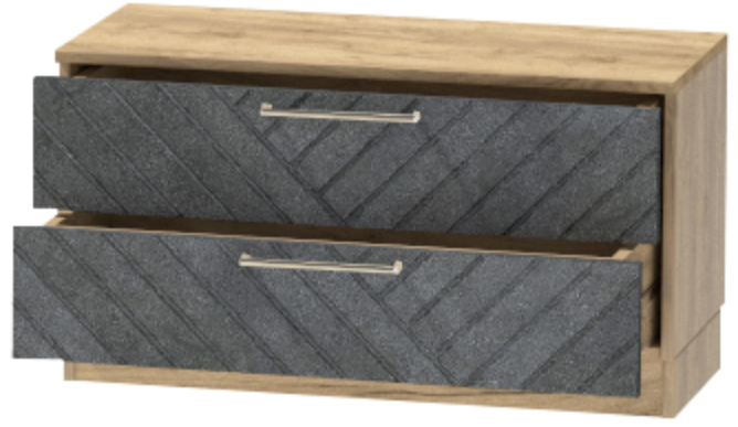 Тумба-5 прикроватная напольная "Иннэс-7", Крафт золотой/Бетон графит