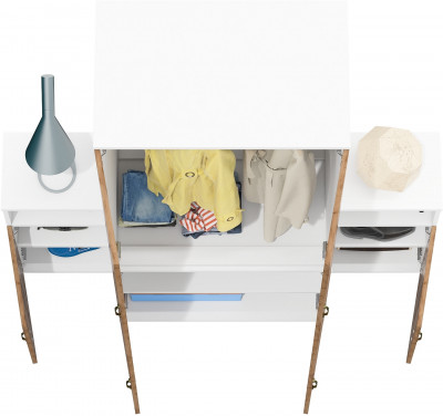 Лидер-8 Шкаф МД 19Б + Тумба МД 3.19 + Тумба МД 3.19, цвет белый шагрень/крафт золото, ШхГхВ 160х50х190 см., универсальная сборка