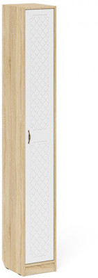 Прихожая П-6-350 Пенал, цвет дуб сонома/фасады МДФ белое дерево фрезеровка ромб, ШхГхВ 30х35х210 см., универсальная сборка