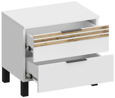 Модульная спальня Нао, набор №1, Белый/Профиль МДФ Дуб вотан