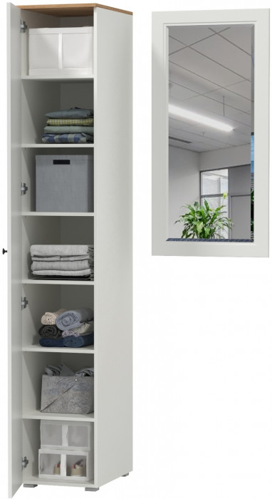 Остин Прихожая 12, белый шагрень/дуб крафт золотой