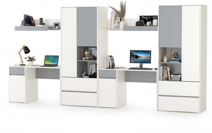 Торонто Компоновка № 12, белый шагрень/стальной серый