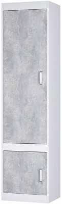 Шкаф закрытый Паскаль, Белый, Цемент светлый