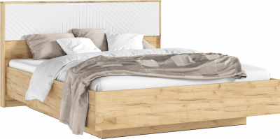 Флэш Кровать парящая 160 с ортопедом дерево, дуб крафт/браш вайт