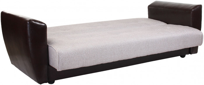 Диван-кровать Амстердам, 120х190, книжка, рогожка/экокожа, бежевый