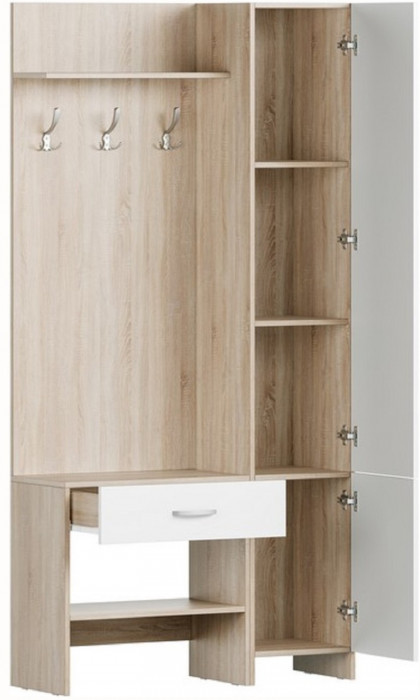 Прихожая Домино 2 У (Дуб Сонома / белый)