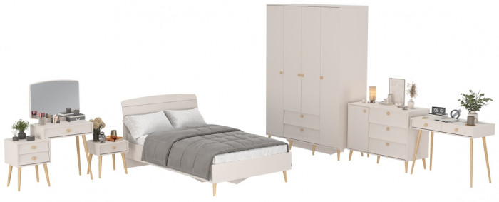 Афина Спальня 35-1200, цвет кашемир серый, сп.м. 1200х2000 мм., б/м, основание есть - фанера