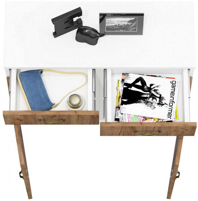 Лидер-8 Тумба МД 3.15 2 шт., белый шагрень/крафт золото