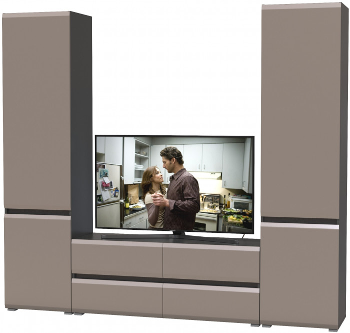 Сидней Комплектация № 007, корпус: антрацит/фасады: МДФ веллюто капучино