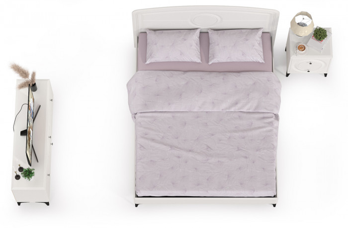 Валенсия Спальня № 39, ЛДСП белый шагрень/МДФ белый шагрень