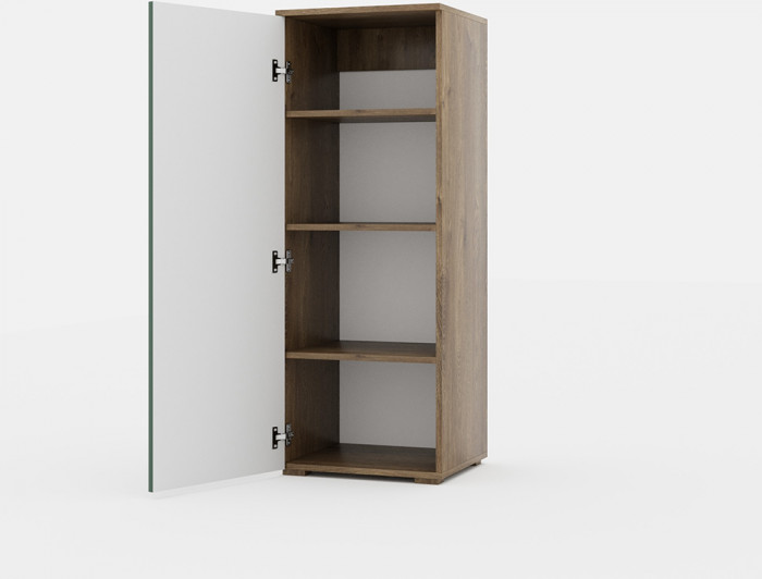 Тумба высокая для гостиной "Монреаль" - Белый текстурный/Ясень белый