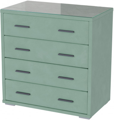 Интерьерный комод со стеклом мятный