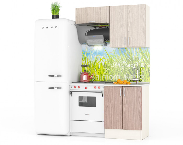 Кухня Мери 02 ШВ600+ШВв600+ШН600, цвет дуб/ясень шимо светлый/ясень шимо тёмный, ШхГхВ 120х30х67 см./60х60х85 см.