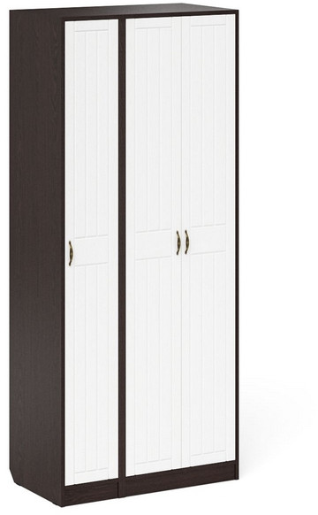 Прихожая П-6-500 Шкаф + Пенал, венге/фасады МДФ белое дерево фрезеровка прованс