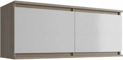 Челси Полка навесная (Антресоль малая) (Белый глянец, Дуб Сонома)