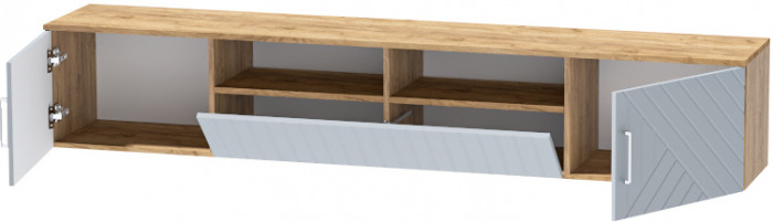 Тумба-3 под ТВ подвесная "Иннэс-7", Крафт золотой/Монблан Р-836