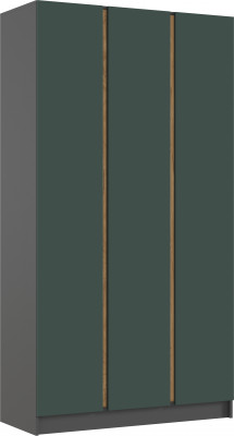 Келвин Шкаф 3-х створчатый 1200, Графит/Изумрудный