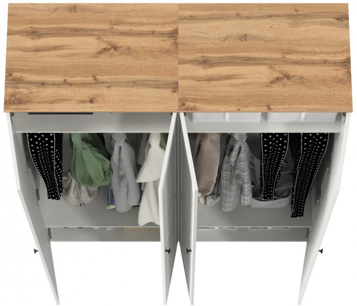 Остин 13.224 Шкаф 2 шт., цвет белый шагрень/дуб крафт золотой, ШхГхВ 160х54,3х229,6 см.