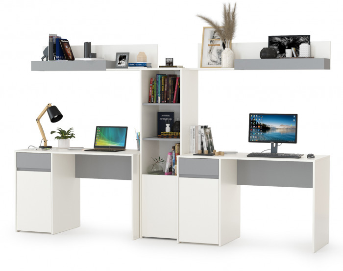 Торонто Компоновка № 16, белый шагрень/стальной серый