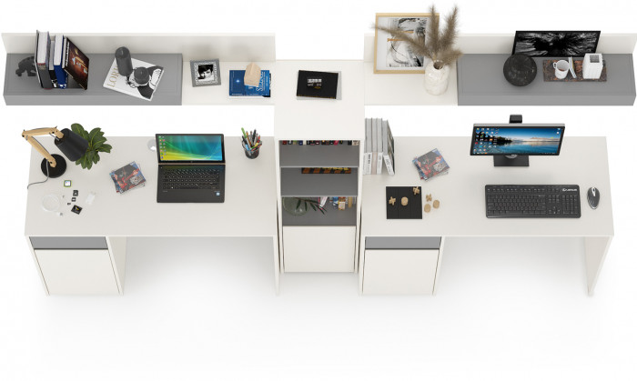 Торонто Компоновка № 16, белый шагрень/стальной серый