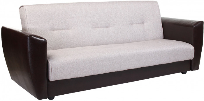 Диван-кровать Амстердам, 140х190, книжка, рогожка/экокожа, бежевый