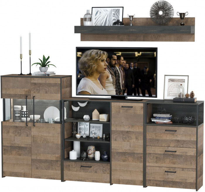 Трувор Гостиная 010, дуб гранж песочный/интра