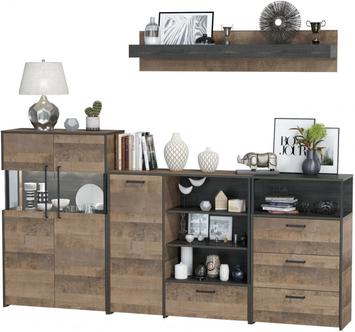 Трувор Гостиная 010, дуб гранж песочный/интра