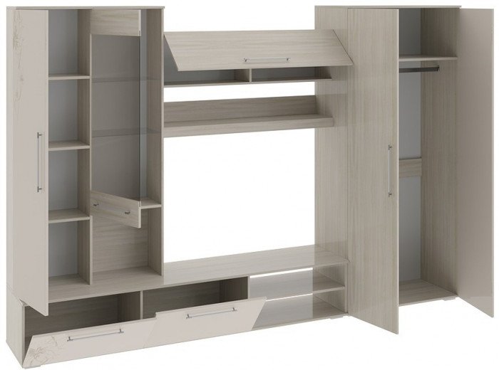 Набор мебели для общей комнаты Мишель (Ясень шимо/Сатин матовый)