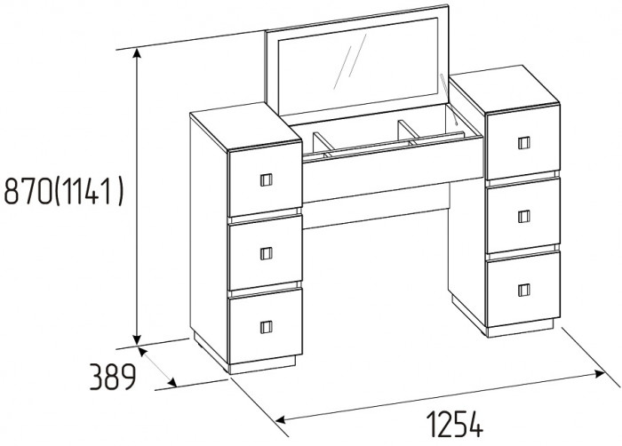 Столик туалетный Neo 43, дуб шавиниган