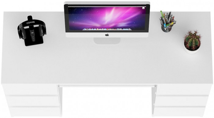 Мори Стол компьютерный МС-2, цвет белый, ШхГхВ 135,4х50х76,6 см.