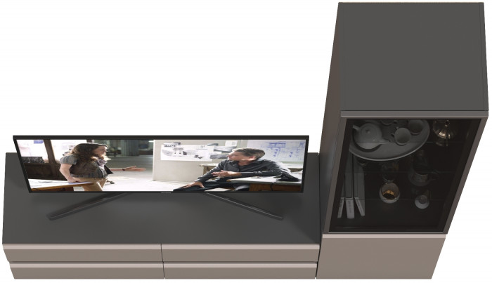 Сидней Комплектация № 009, корпус: антрацит/фасады: МДФ веллюто капучино