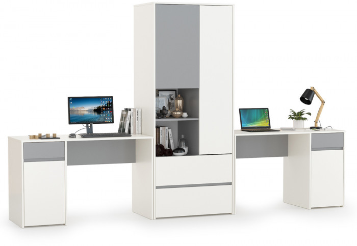 Торонто Компоновка № 17, белый шагрень/стальной серый