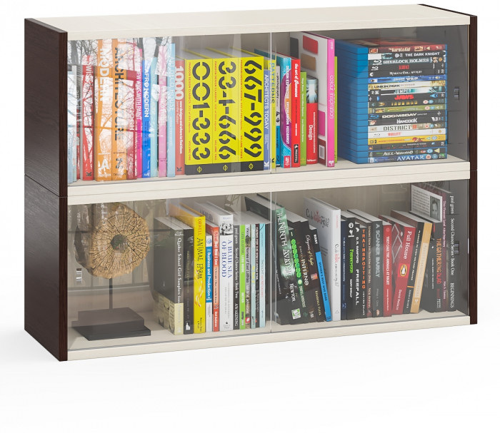 Две полки книжных С-МД-КН01, венге/дуб