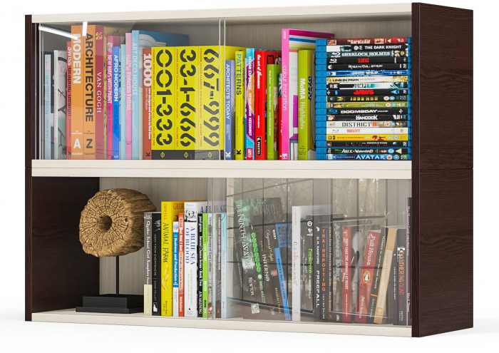 Две полки книжных С-МД-КН01, венге/дуб