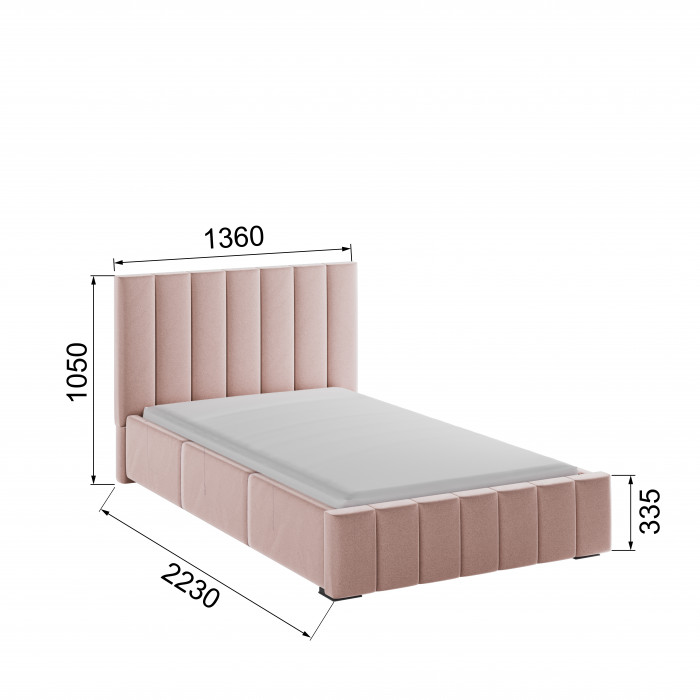 Нега Кровать интерьерная 120 пыльная роза, ортопед
