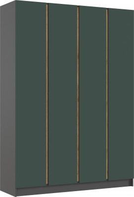 Келвин Шкаф 4-х створчатый 1600, Графит/Изумрудный